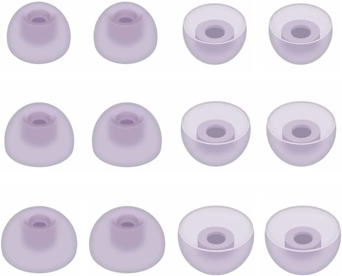 BLUEWALL Eartips Compatible with Galaxy Buds 2 Earbuds SM-R177, Fit in Case Earbuds Tips Soft Silicone Replacement Ear Tips Compatible with Galaxy Buds 2 SM-R177, 6 Pairs Lavender