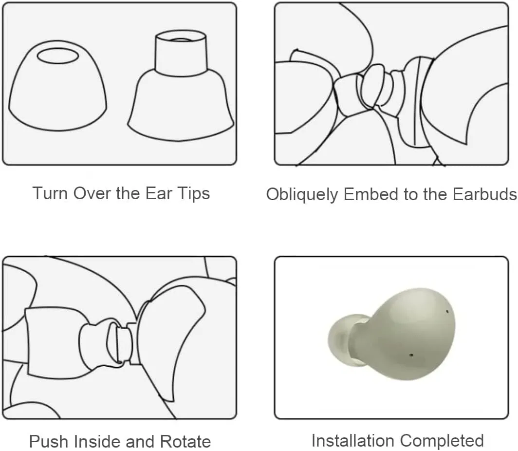 BLUEWALL Eartips Compatible with Galaxy Buds 2 Earbuds SM-R177, Fit in Case Earbuds Tips Soft Silicone Replacement Ear Tips Compatible with Galaxy Buds 2 SM-R177, 6 Pairs Olive
