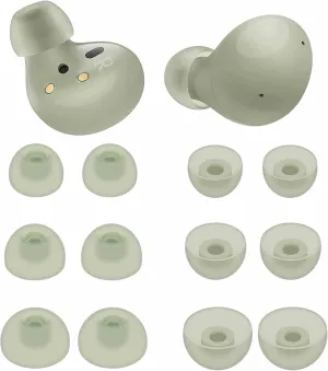 BLUEWALL Eartips Compatible with Galaxy Buds 2 Earbuds SM-R177, Fit in Case Earbuds Tips Soft Silicone Replacement Ear Tips Compatible with Galaxy Buds 2 SM-R177, 6 Pairs Olive