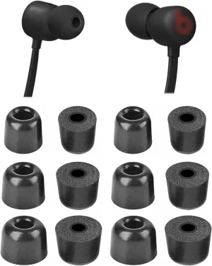 BLUEWALL Foam Eartips Compatible with Beats Flex Earubds, S/M/L Sizes Ear Tips Memory Foam Earbuds Tips Replacement, Compatible with Beats Flex 6 Pairs Black