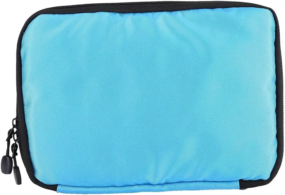 Cable Organizer Travel, Electronic Organizer Bag Nylon Soft With Inner Bag Mesh Pockets, Travel Cord Organizer For Office Travelling Use (Blue)