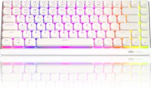 Camiysn Wireless RGB Mechanical Keyboard Moon84 Triple Mode 2.4GHz/BT/USB-C Wired Office White Keyboard for Computer/Desktop/PC/Laptop/Surface/Smart TV and Windows 10/8/7Red Switches