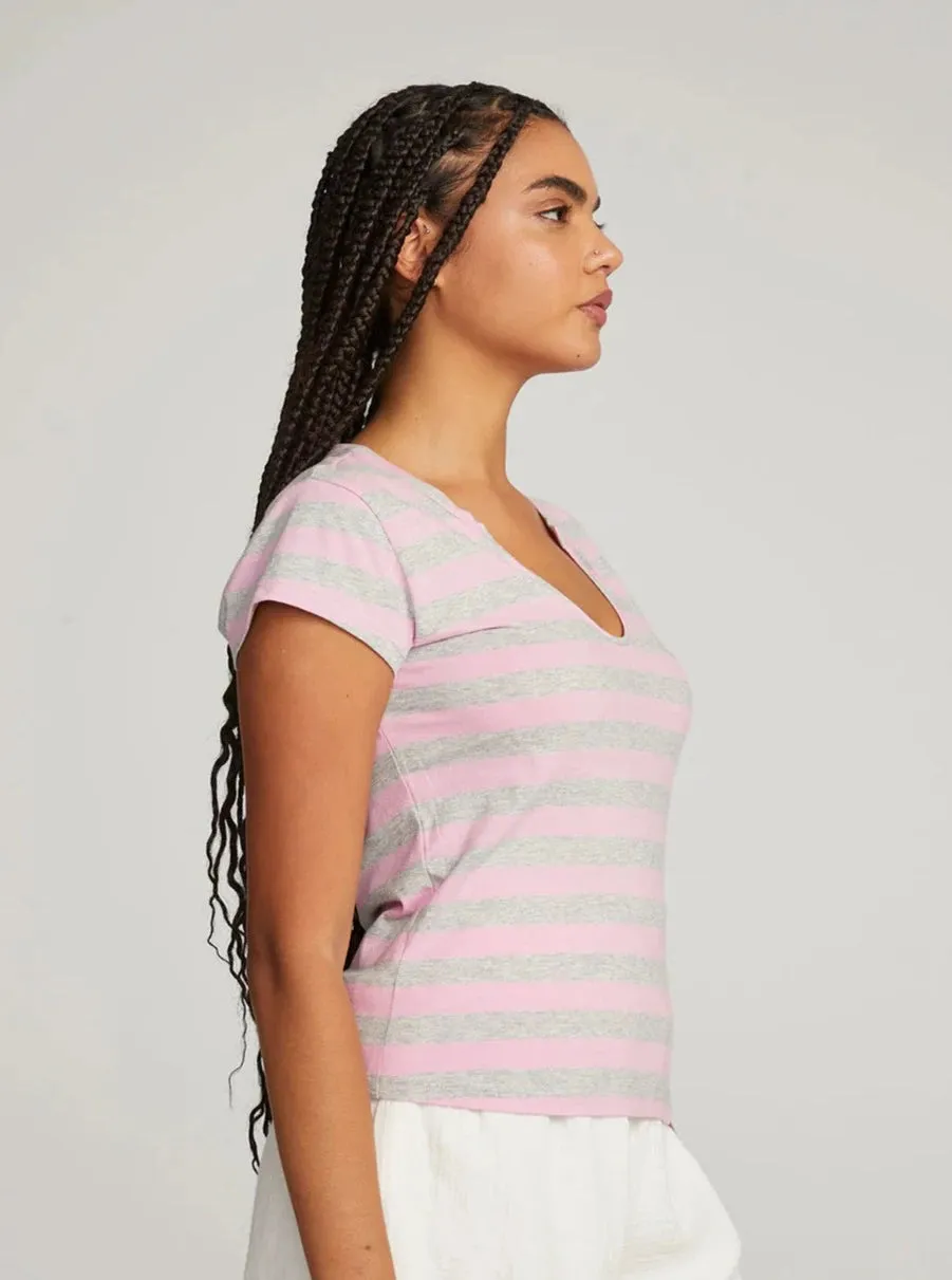 Chaser Chandler Pastel Lavender Stripe Tee