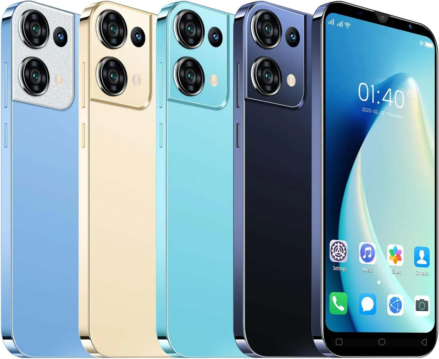 Cheap Mobile Phones, 5.0" IPS Display, Android 9.0, Dual SIM Dual Camera, Quad Core, 16GB ROMExpandable up to 128GB, Support WiFi/Bluetooth/FM, Face Unlocked Phones (Reno9pro-Ching)