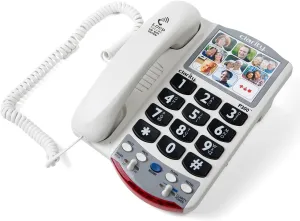 Clarity P300 Landline Phone with Sound Amplification, Hearing Impaired Phones, Adjustable Ringer Pitch and Volume Control, Corded Phone Design