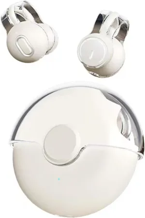 Clip On Earbuds Ear Clip Earbuds Open Ear Headphones Earbuds Wireless Bluetooth 5.2 Sport Earphones Built-In Mic With Ear Hooks 36H Playtime Open Ear Earbuds Charging Case Running Earbuds wait