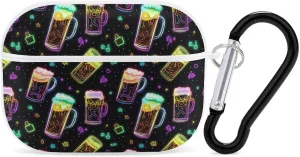 Colorful Beer Earbud Case Bluetooth Headphone Case Full Protective Case with Keychain Compatible with Airpods Pro White-Style