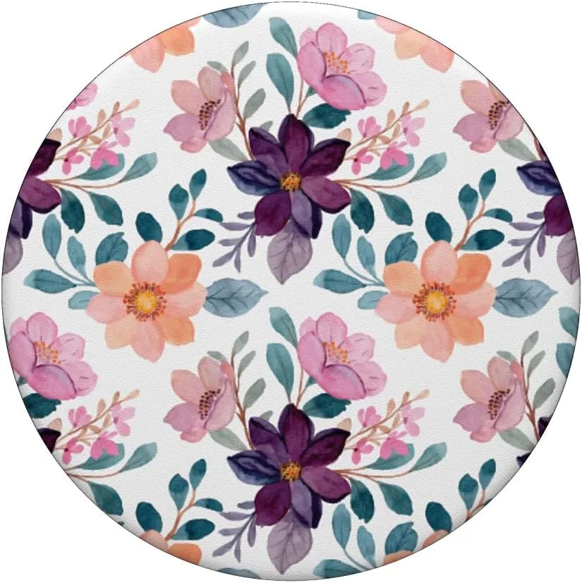 Colorful Watercolor Floral Flower Design PopSockets PopGrip: Swappable Grip for Phones & Tablets