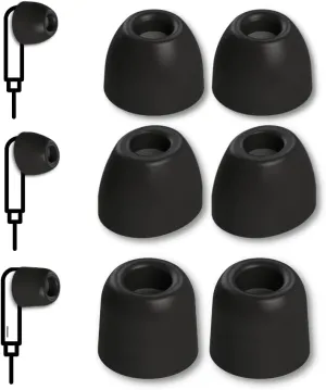Comply SmartCore | Memory Foam Replacement IEM Ear Tips for Most Wired Devices | Superior Noise Isolation, Ultimate Comfort, Secure Fit | Variety, Black, Large (3 Pairs)