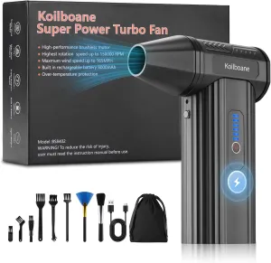 Compressed-Air-Duster 150000RPM Electric Air Blower, Mini Powerful Cordless Rechargeable 8000mAh Battery Jet Dry Portable Jet Turbo Fan Dust Snow Blower for Cleaning Car/Keyboard/PC/Home