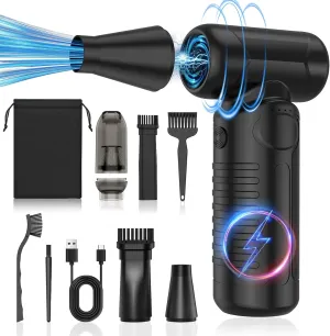 Compressed Air Duster,130000RPM Rechargeable Electric Duster, Cleaner for Keyboard, PC, No Canned Air Duster,Handheld Vacuums, Turbo Fan, Mini Blower, Jet Dry Blower, Car Vacuum Cleaner