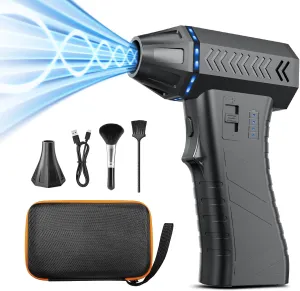 Compressed Air Duster,300000RPM Super Power Air Duster Portable Electric Air Blower,Replace Canned Air,Cordless Duster Cleaning Kit for Computer, Keyboard, Home, Outdoor and Car