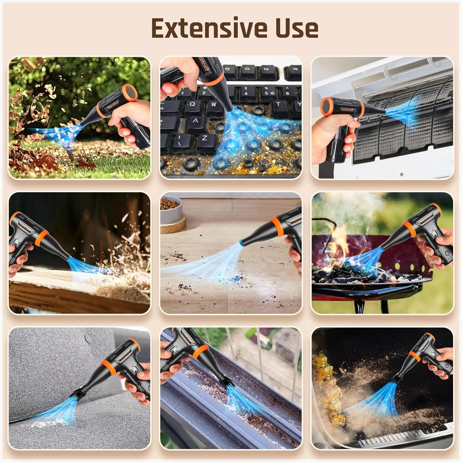 Compressed Air - Electric Air Duster, 50 mph Wind Variable Speed Canned Air for PC/Computer/Blaster/Electronics/Home Cleaning, 110000RPM Air Blower to Spray Air Can Dust Off Keyboard Cleaner