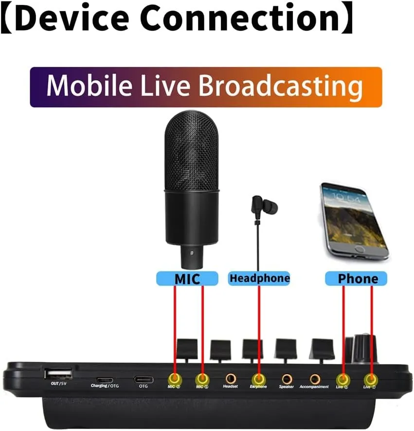 Condenser Microphone Set Professional Studio Microphone Live Sound Card Wireless Adjustable Microphone