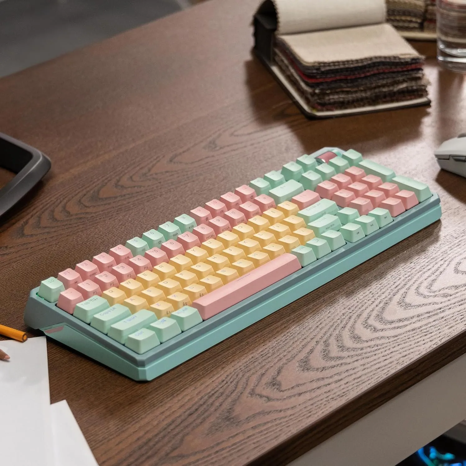 Cooler Master MK770 Macaron Wireless Mechanical RGB Gaming Keyboard, Kailh Box V2 Click White Switches, Gasket Structure, Hot-Swappable, Bluetooth|2.4GHz, Tactile 3-Way Dial, QWERTY (MK-770-MCKW1-US)