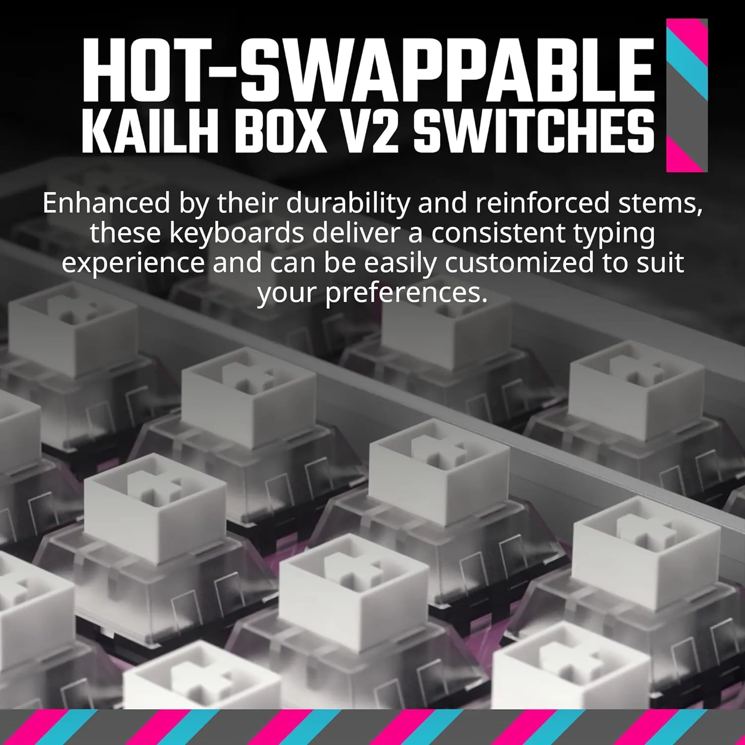 Cooler Master MK770 Wireless Mechanical RGB Gaming Keyboard, Kailh Box V2 Soft Click White Switches, Gasket Structure, Hot-Swappable, Bluetooth|2.4GHz, Tactile 3-Way Dial, QWERTY (MK-770-GKKW1-US)