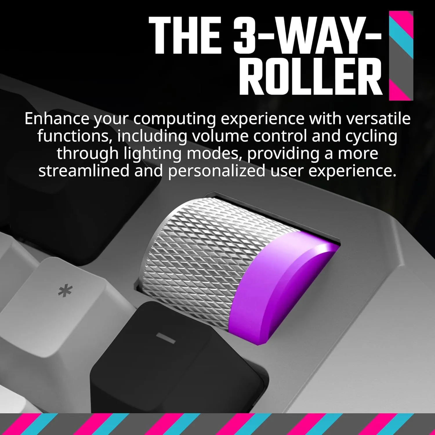 Cooler Master MK770 Wireless Mechanical RGB Gaming Keyboard, Kailh Box V2 Soft Click White Switches, Gasket Structure, Hot-Swappable, Bluetooth|2.4GHz, Tactile 3-Way Dial, QWERTY (MK-770-GKKW1-US)