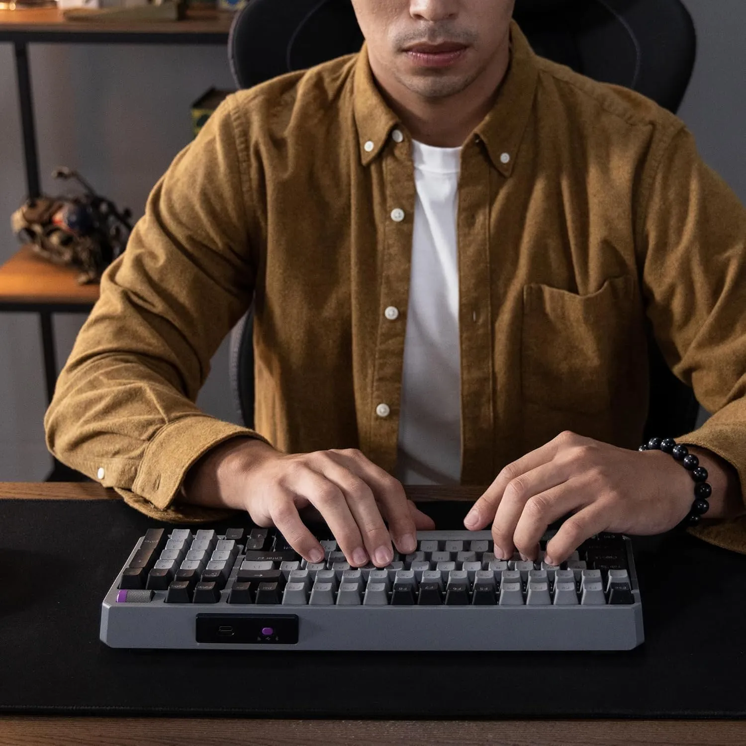 Cooler Master MK770 Wireless Mechanical RGB Gaming Keyboard, Kailh Box V2 Soft Click White Switches, Gasket Structure, Hot-Swappable, Bluetooth|2.4GHz, Tactile 3-Way Dial, QWERTY (MK-770-GKKW1-US)