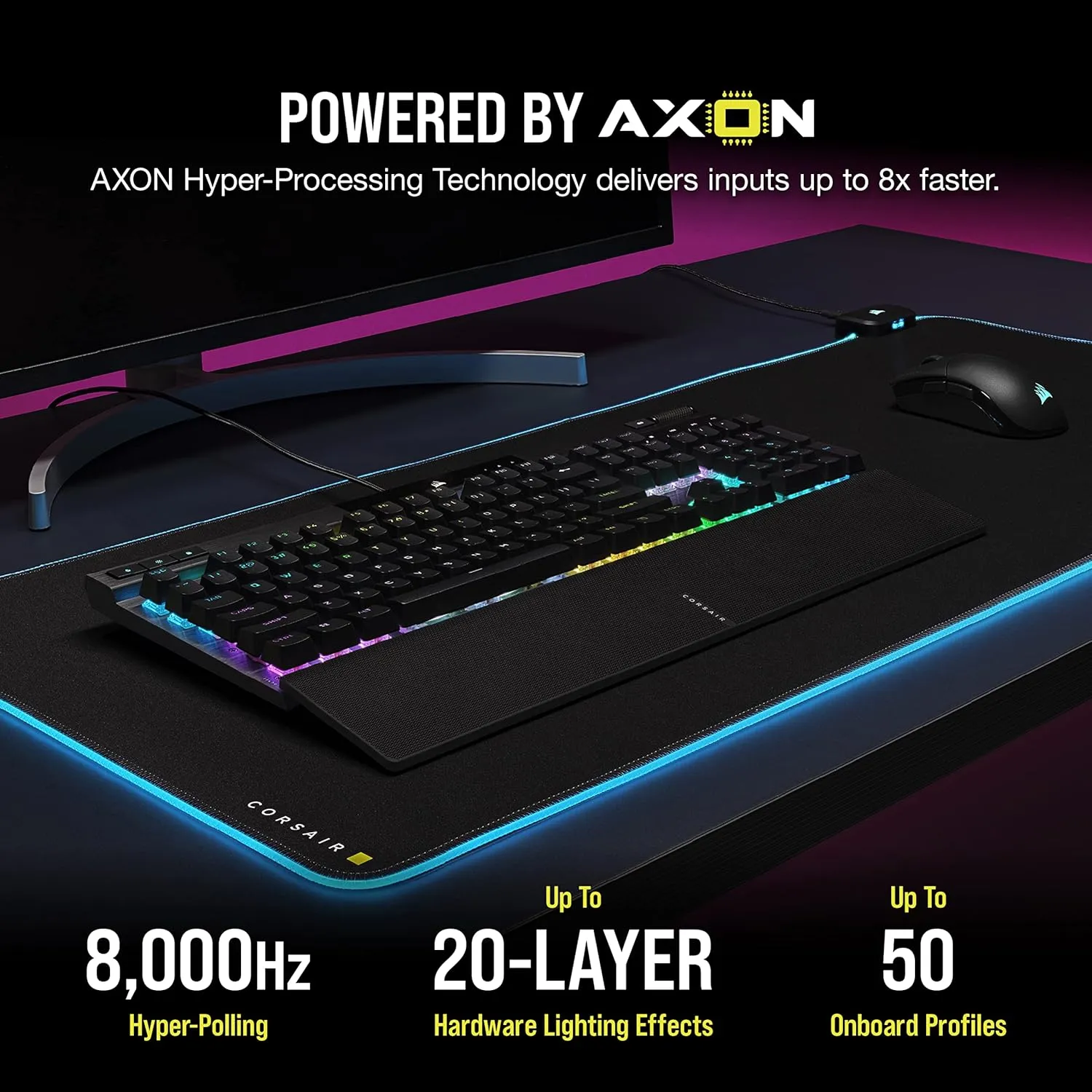 Corsair K70 RGB PRO Mechanical Wired Gaming Keyboard  Cherry MX Brown Tactile Switches  8,000hz Hyper-Polling  PBT Double-Shot Keycaps  iCUE Compatible  PC, Mac, Xbox  QWERTY NA  Black