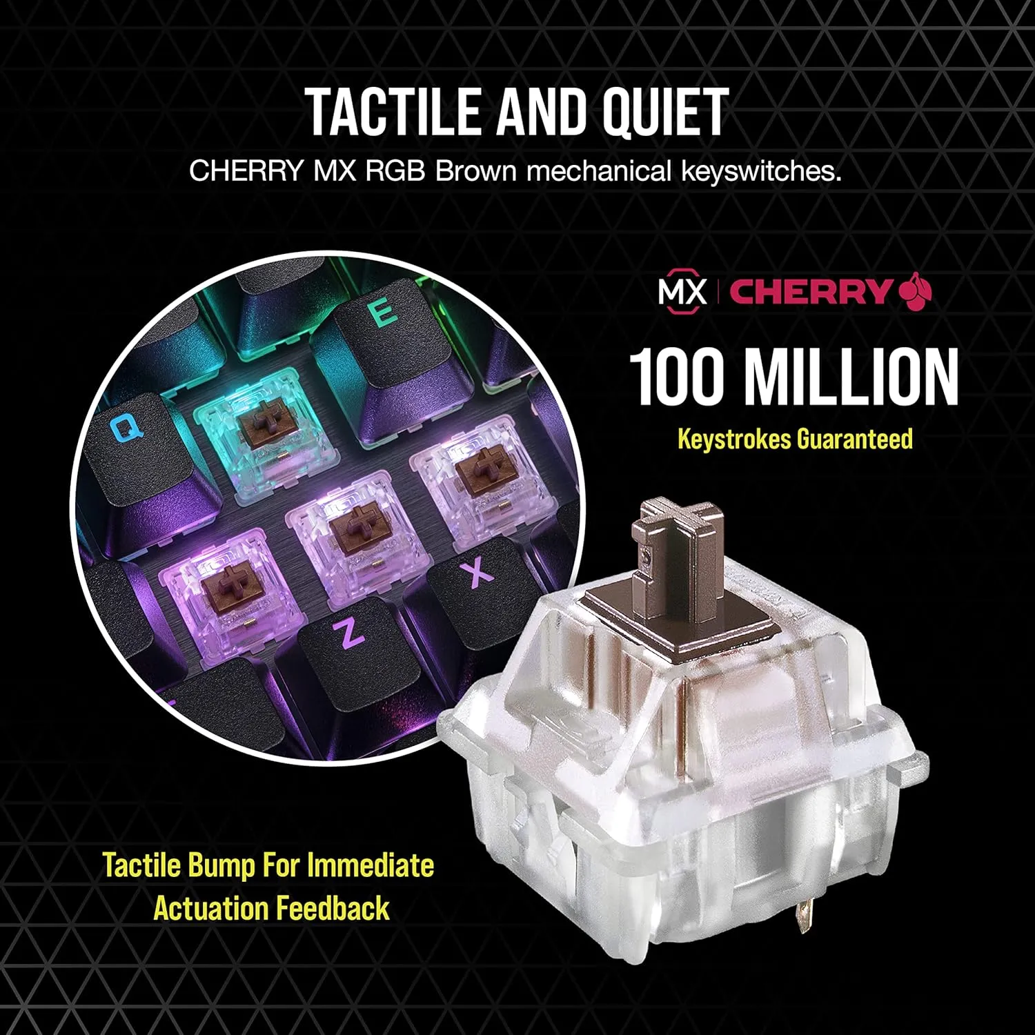 Corsair K70 RGB PRO Mechanical Wired Gaming Keyboard  Cherry MX Brown Tactile Switches  8,000hz Hyper-Polling  PBT Double-Shot Keycaps  iCUE Compatible  PC, Mac, Xbox  QWERTY NA  Black