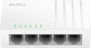 Cudy GS105U 5 Port Gigabit Ethernet Switch with USB-C Power Jack Desktop Ethernet Splitter Plastic Case Unshielded Switch Plug & Play Fanless Unmanaged