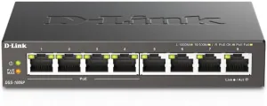D-Link PoE Switch, 8 Port Ethernet Gigabit Unmanaged Desktop Switch with 4 PoE Ports 68W Budget (DGS-1008P),Black