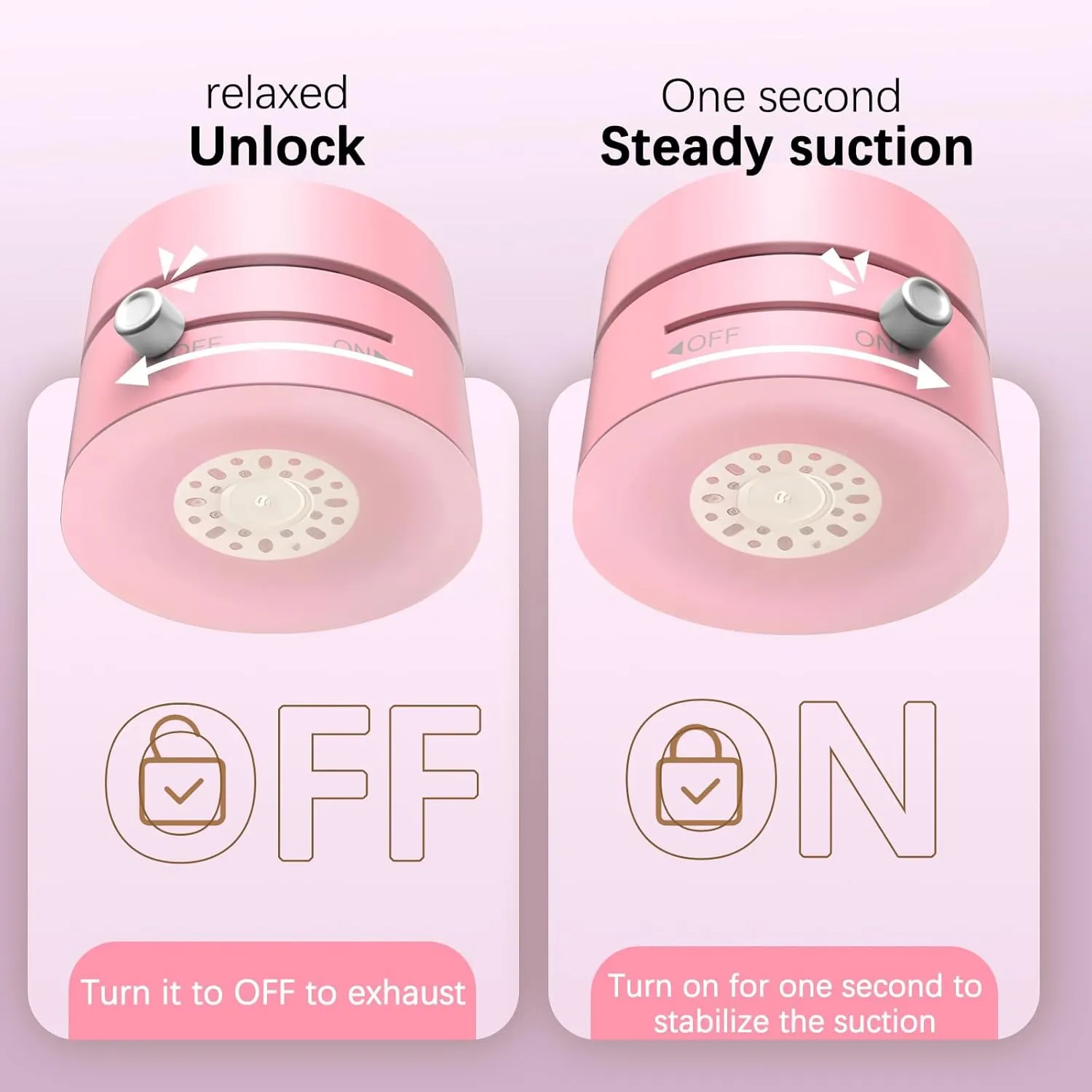 DUEDUE Vacuum Magnetic Suction Phone Holder, 2025 New Magnetic Suction Phone Mount, Foldable Portable Double-Sided Vacuum Magnetic adsorption Adjustable Mobile Phone Holder for All Phones (Pink)