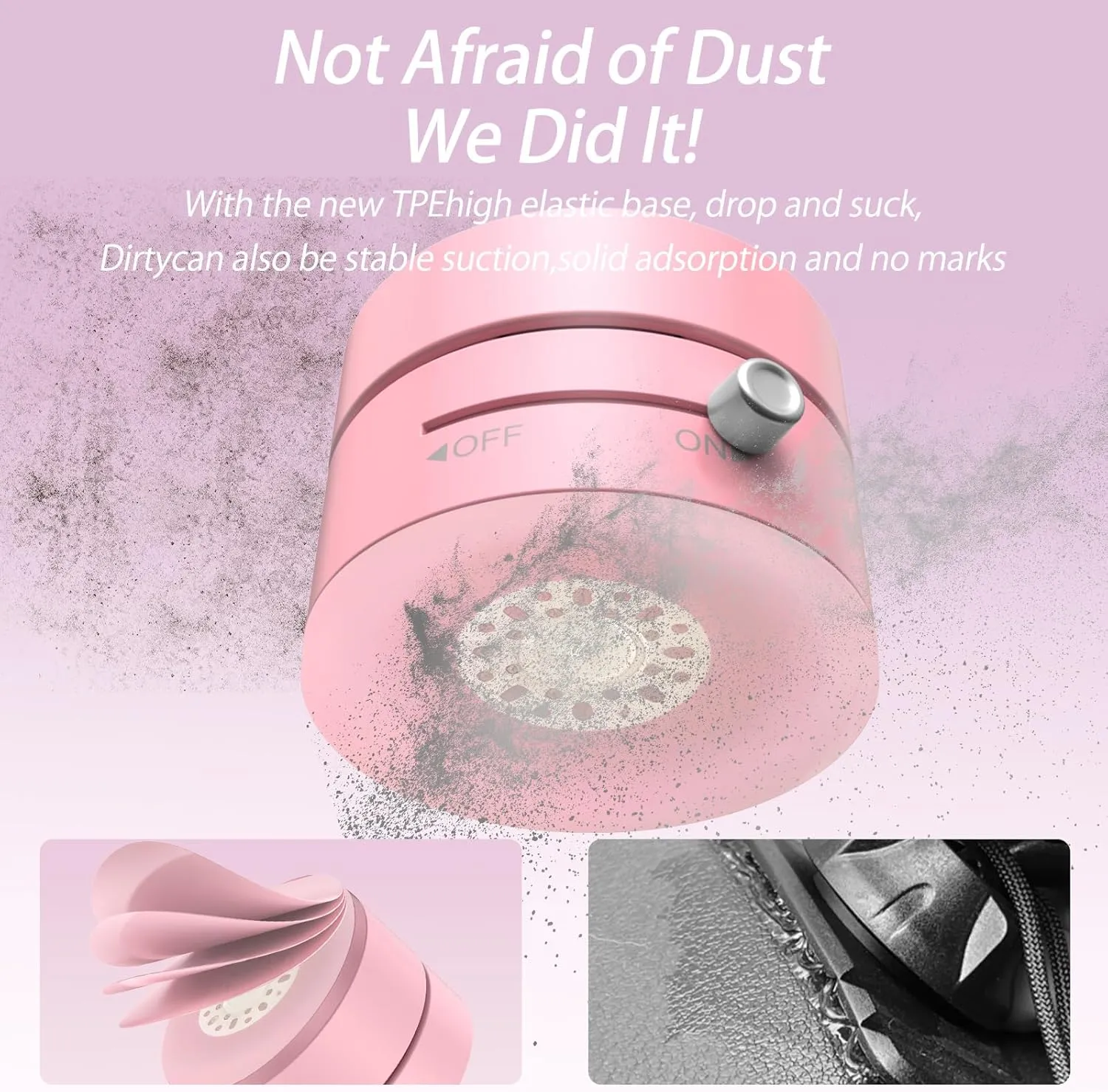 DUEDUE Vacuum Magnetic Suction Phone Holder, 2025 New Magnetic Suction Phone Mount, Foldable Portable Double-Sided Vacuum Magnetic adsorption Adjustable Mobile Phone Holder for All Phones (Pink)
