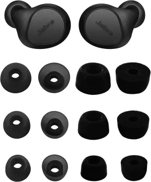Ear Tips Compatible with Jabra 65t 75t Elite 3 Elite 7 Pro Active Elite 4, 3 Pairs Silicon Ear Tips 3 Pairs Foam Eartips Compatible with Jabra Elite 3 Elite 7 Pro Active Elite 4, 6S6F Black