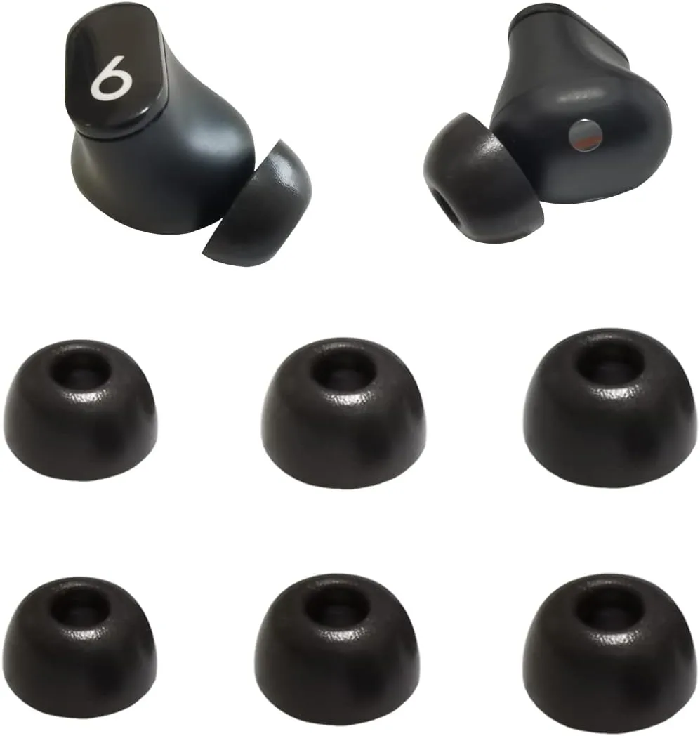 Ear Tips for Beats Studio Buds Memory Foam Tips for Beats Earbuds Replacement for Beats Tips Fit in Charging Case Earbuds Cover Black