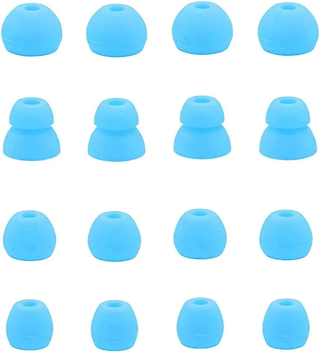 Ear Tips Replacement for Beats Flex, Blue Eartips Earbuds Tips Ear Caps Ear Pads for Beat Flex and Powerbeat Pro, 4 Size 16 PCS 8 Pairs, Blue [Flex]