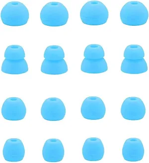 Ear Tips Replacement for Beats Flex, Blue Eartips Earbuds Tips Ear Caps Ear Pads for Beat Flex and Powerbeat Pro, 4 Size 16 PCS 8 Pairs, Blue [Flex]