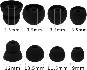 Eartips Compatible with Beats Flex Earbuds, S/M/L/D Sizes 12 Pairs Soft Silicone Replacement Tips Earbuds Eartips Compatible with Beats Flex, Black 24