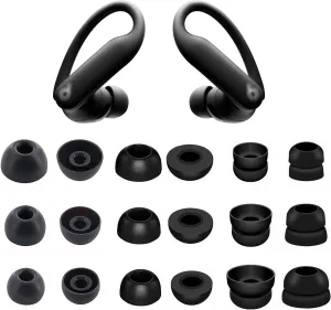 Eartips Kit Compatible with Powerbeats Pro 2, S/M/L Sizes 9 Pairs Silicone Tips/Double Flange EarTip/Memory Foam Tips Compatible with Powerbeats Pro 2 PB Pro 2 9 Pairs Black