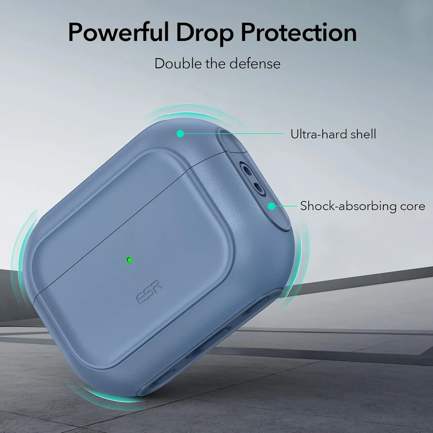 ESR for AirPods Pro 2 Case (HaloLock), Compatible with Airpods Pro Case 2nd / 1st Generation (2023/2022/2019), Compatible with MagSafe, Full Drop Protection Cover with Lanyard, Blue