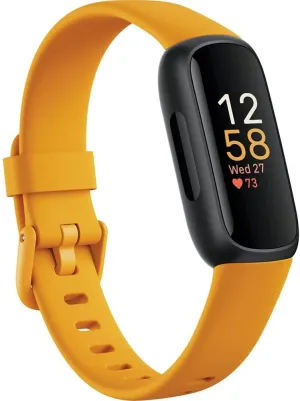 Fitbit Inspire 3 Fitness Tracker  Advanced Health Insights with Stress Management, Workout Intensity & Sleep Tracking, 24/7 Heart Rate, Includes Small and Large Classic Bands - Morning Glow/Black
