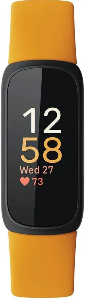 Fitbit Inspire 3 Fitness Tracker  Advanced Health Insights with Stress Management, Workout Intensity & Sleep Tracking, 24/7 Heart Rate, Includes Small and Large Classic Bands - Morning Glow/Black