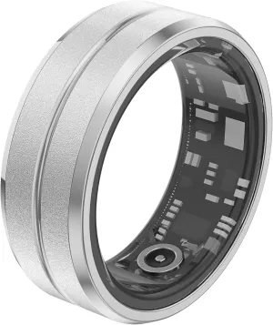 Fitness Tracker Smart Ring for Women & Men,Step Counter,Heart Rate Monitor Blood Oxygen Sleep Tracker, 5-7 Days Battery Life, Compatible with iOS & Android (Silver, 10)