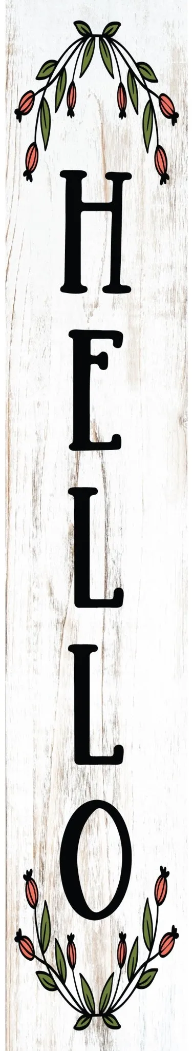 Floral Hello Porch Leaner Welcome Sign