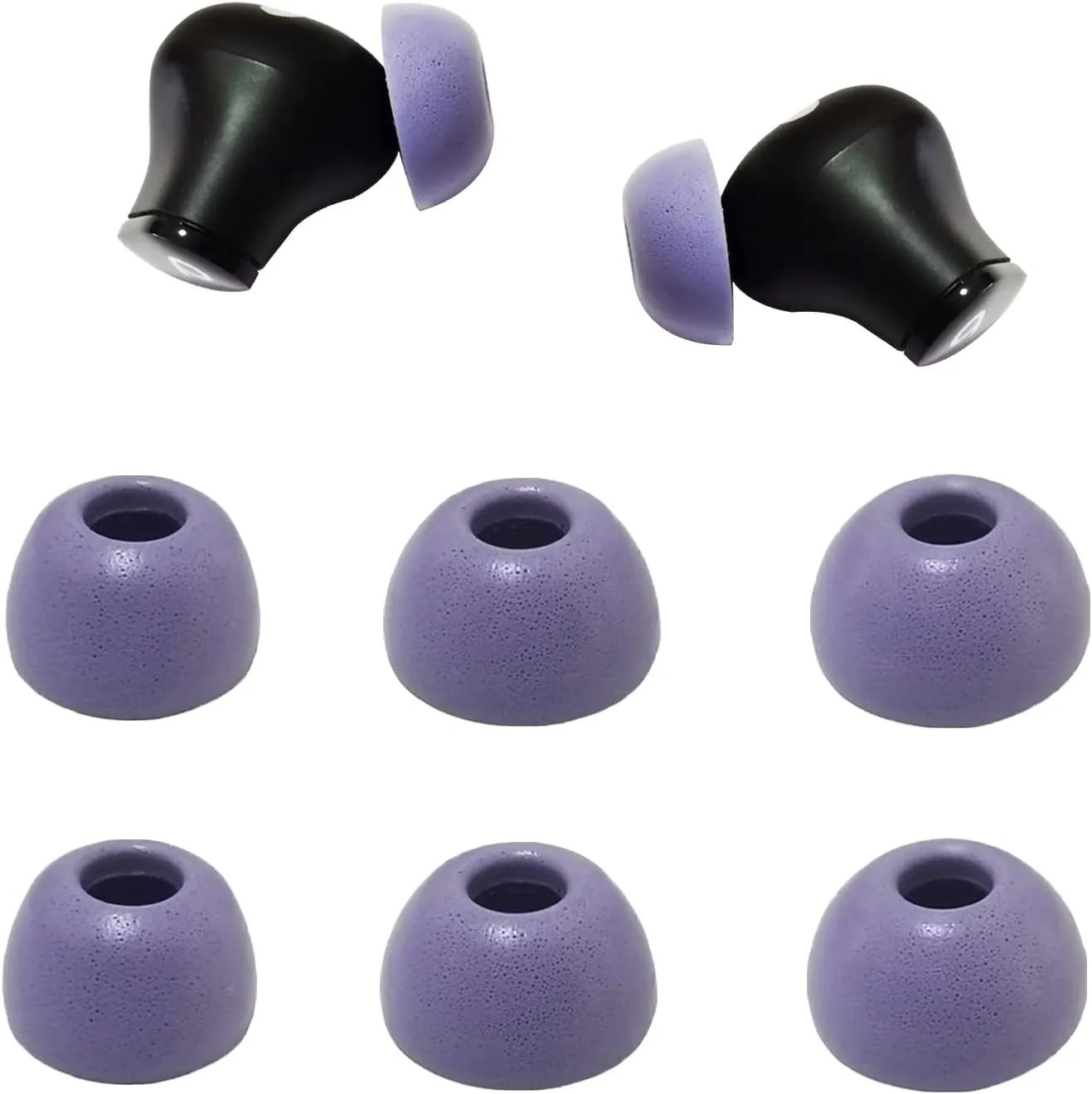 Foam Ear Tips for Beats Studio Buds /Studio Buds/Fit Pro, Purple, Memory Foam, Anti-Slip, Enhance Sound Quality, 3 Pairs (LMS)