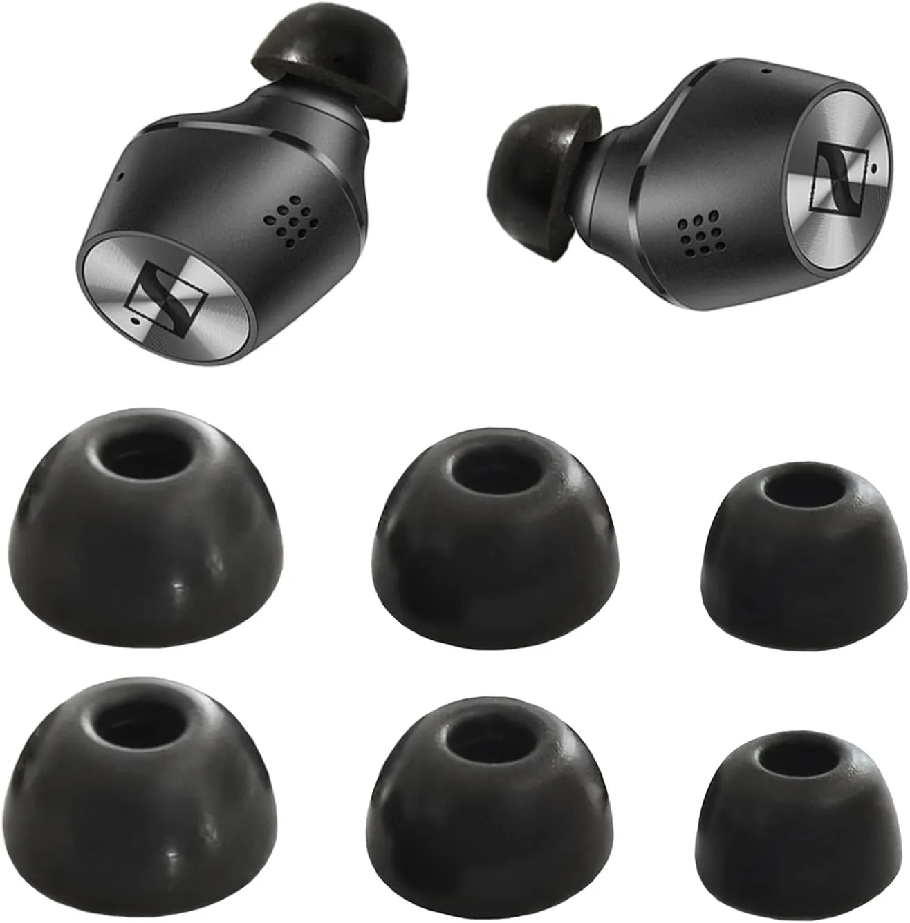 Foam Ear Tips for Sennheiser Momentum True Wireless2 Replacement Tips Sennheiser Earbuds Momentum CX400BT CX True Wireless Fit Case 3 Pairs LMS Black