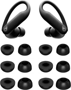 Foam Eartips Compatible with Powerbeats Pro 2 Earbuds, 6 Pairs S/M/L Sizes Soft Memory Foam Replacement Ear Tips Eartips Earbuds Tips Compatible with Powerbeats Pro 2 PB Pro 2 6 Pairs Black