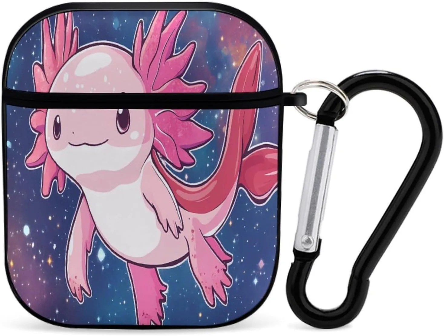 Galaxy Axolotl Earbud Case Earphone Case Hard Headphone Protective Case Compatible with Airpods 1/Airpods 2 Black-Style