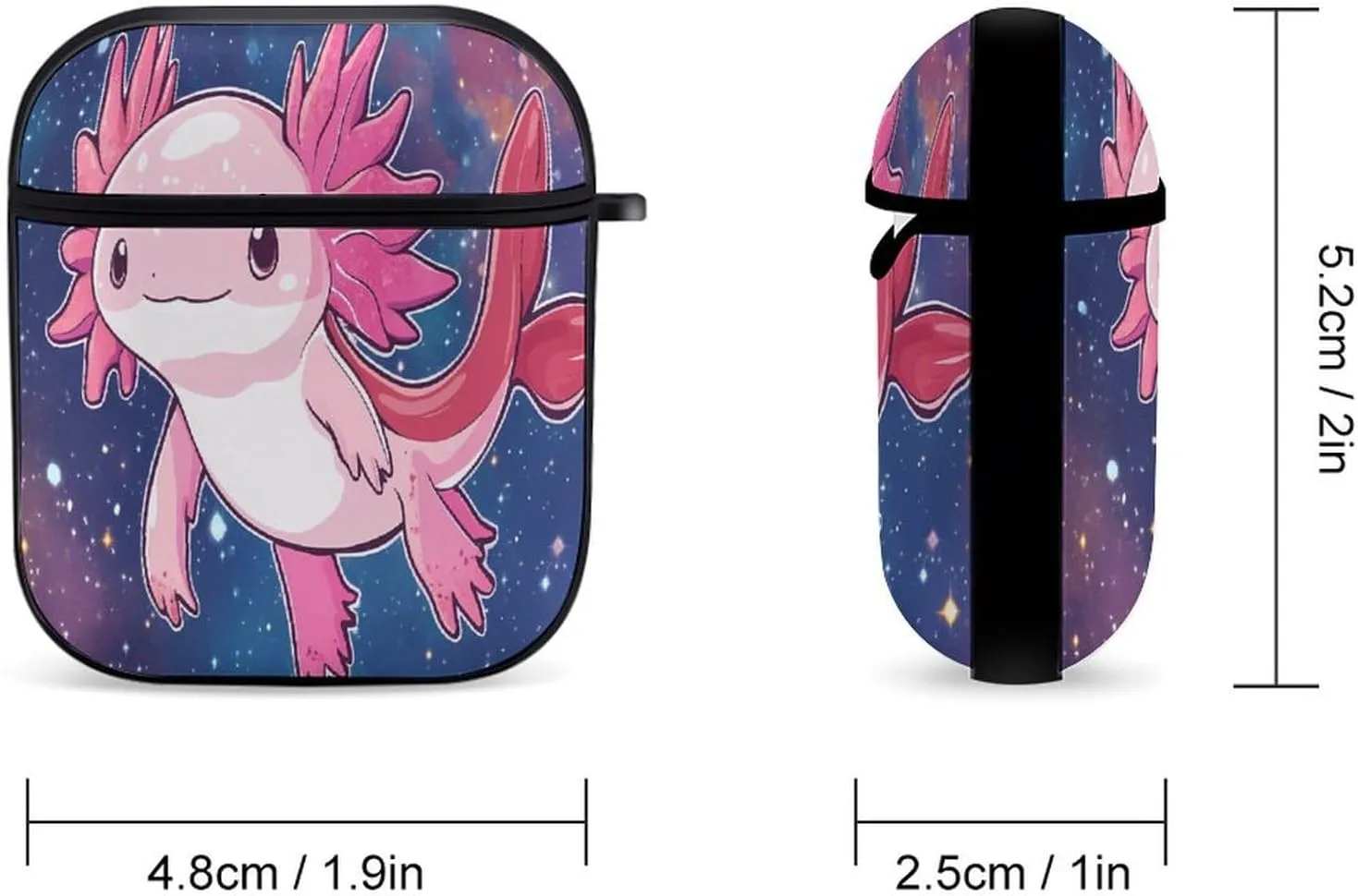 Galaxy Axolotl Earbud Case Earphone Case Hard Headphone Protective Case Compatible with Airpods 1/Airpods 2 Black-Style