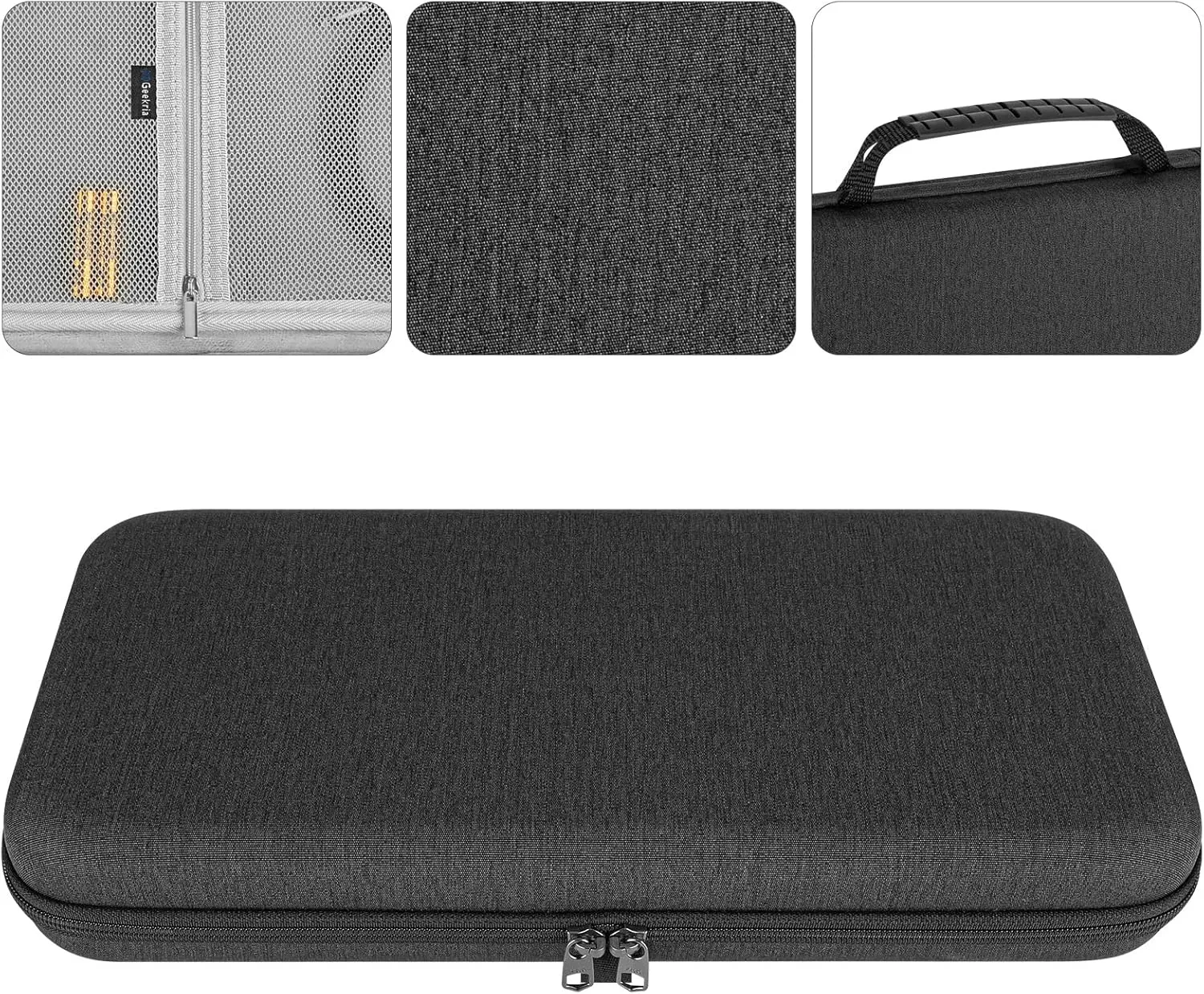 Geekria Keyboard Carrying Case, Hard Shell Protective Travel Bag, Compatible with Logitech MK470 Slim Wireless Keyboard and Mouse Combo, Logitech MK470, Logitech K585, Logitech K580 (Dark Gray)