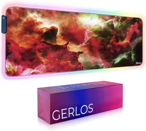 Gerlos RGB Large Gaming Mouse Pad, Extended Soft LED Mouse Pad, Non-Slip Rubber Base, Water Resist Keyboard Pad, Computer Mousepad 31.511.8 inches
