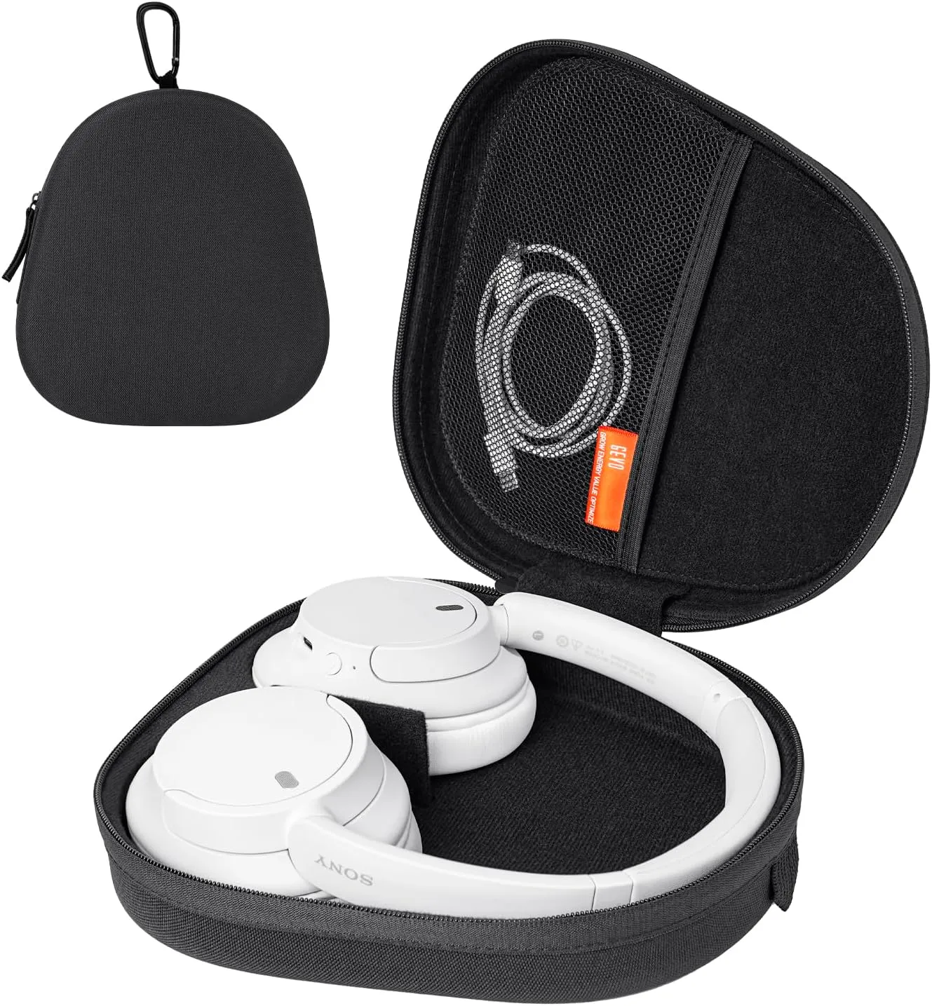 GEVO Case for Sony WH-CH720N / WH-CH710N / WH-CH700N Headphone, Travel Carrying Bag, Storage Protective Bag with Cable Storage (Black)