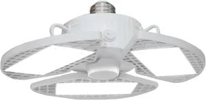 Grip 8000 Lumens LED Screw-In Garage Light, 360 Degree Adjustable Panels - E26 Light Socket - Garages, Workshops, Warehouses, Barn Light, Bay Light