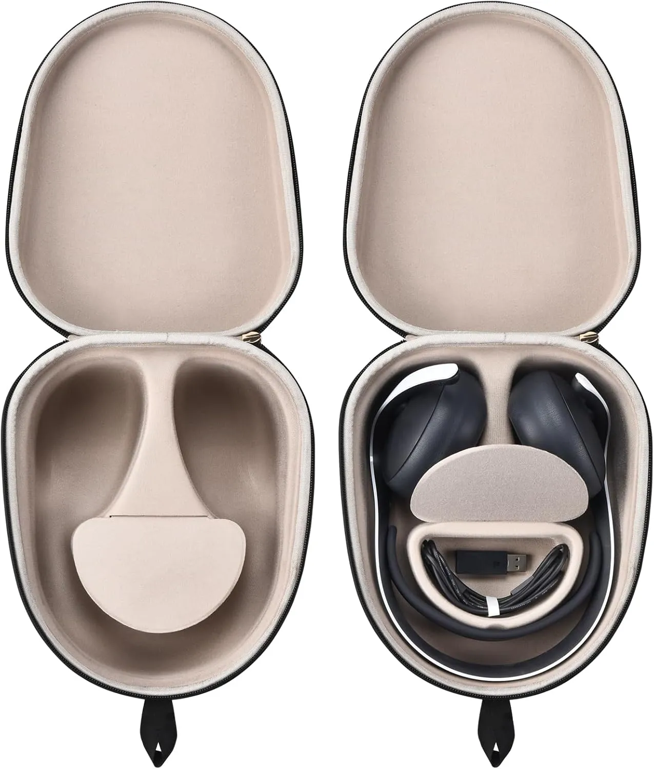 Headphone Storage case for Sony Pulse Elite Headset, Portable Built-in Magnetic Design Gaming Headphone Storage case (Black)