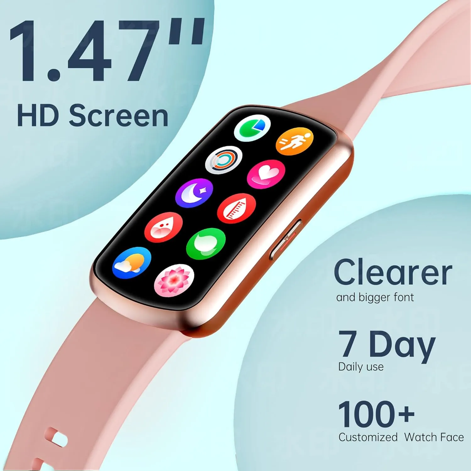 Health Fitness Tracker with 24/7 Heart Rate and Blood Pressure, Smart Watch with Blood Oxygen Monitor, 120  Sport Mode, Sleep Tracking Waterproof Activity Tracker for Women Men